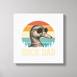 Duck Vader Vintage Gravure Retro Zonsondergang T-s Canvas Afdruk