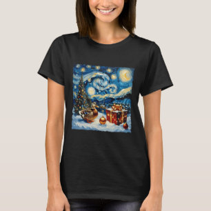 Duck Van Gogh Style Sterrennacht Kerstwinter T-shirt