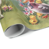 ,DUCK VAN LAMMEREN, KIPPEN EN PAASEIEREN MET BLOEM CADEAUPAPIER (Rol Hoek)