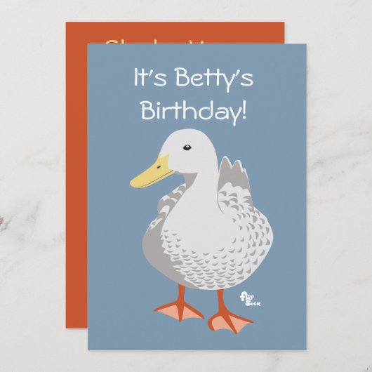 Duck verjaardag uitnodiging (Voorkant / Achterkant)