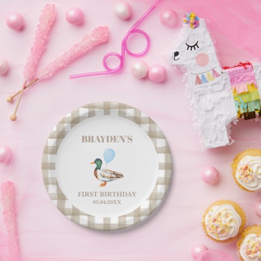 Duck Verjaardagspapier Bord (Feest)