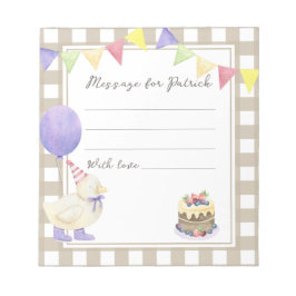 Duck verjaardagstijd capsule bericht notitieblok