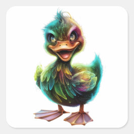 Duck. Vierkante Sticker