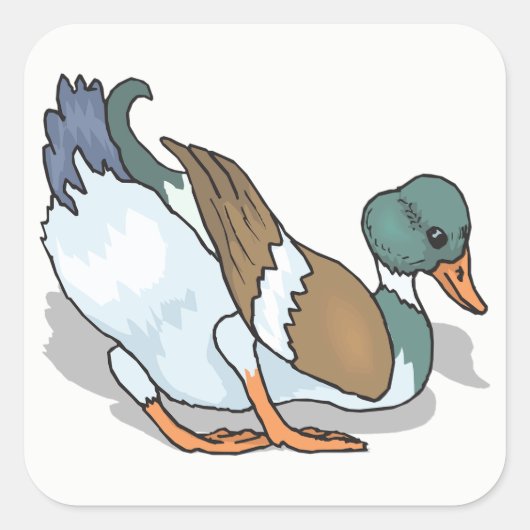 Duck Vierkante Sticker (Voorkant)