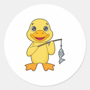 Duck Vist Fisher Finshing rod Ronde Sticker