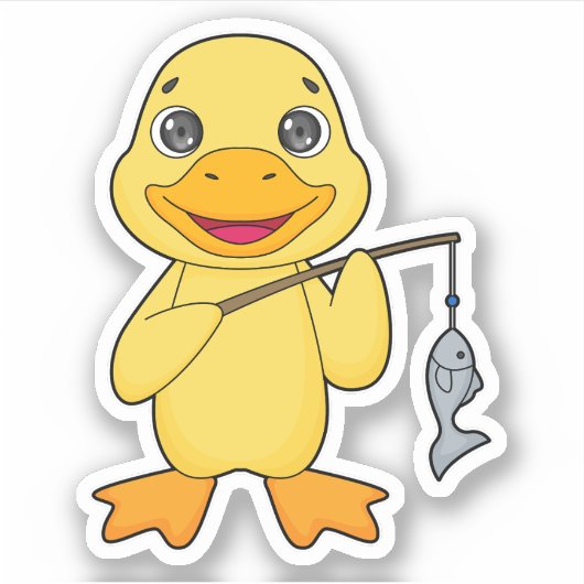 Duck Vist Fisher Finshing rod Sticker (Voorkant)