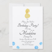 Duck Waterverf Paint First Birthday Party Rustic Kaart (Voorkant)