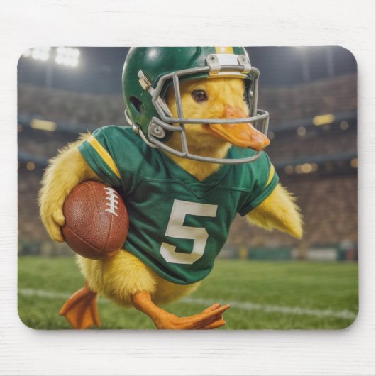 Duck Wearing a Football Helmet #5 Jersey Muismat (Voorkant)