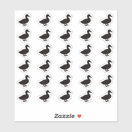 Duck Wedding Place Card Food Meal Menu Choice Sticker (Vel)