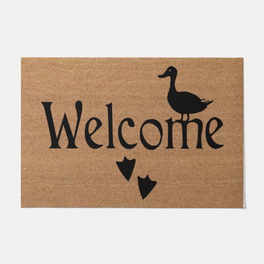 Duck Welcome Door Mat, Cute Duck Prints Mat (Voorkant)