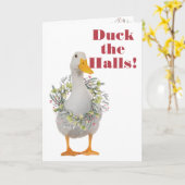 Duck White Duck Kerstmis Kaart (Gele Bloem)