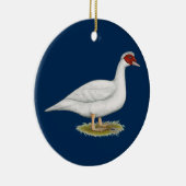 Duck White Muscovy Keramisch Ornament (Rechts)