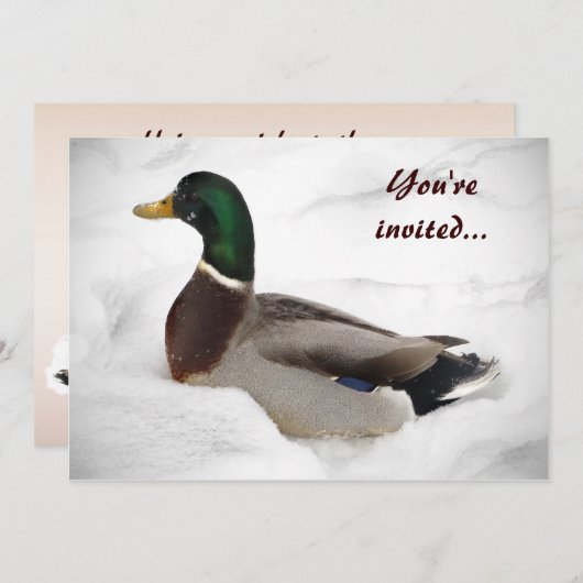 Duck Winter Solstice Party Kaart (Voorkant / Achterkant)