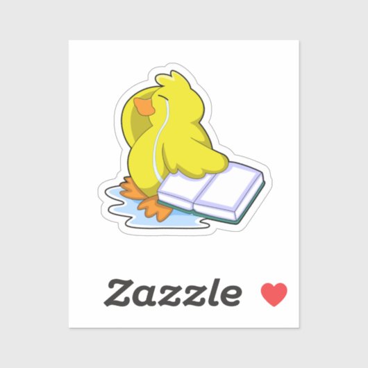 Duck with Book Sticker (Vel)