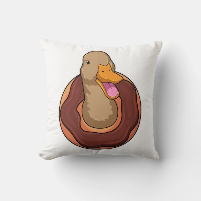 Duck with Donut Kussen (Voorkant)