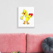 Duck with Heart Canvas Afdruk (Insitu (Woonkamer))