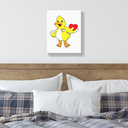 Duck with Heart Canvas Afdruk (Insitu (Slaapkamer))
