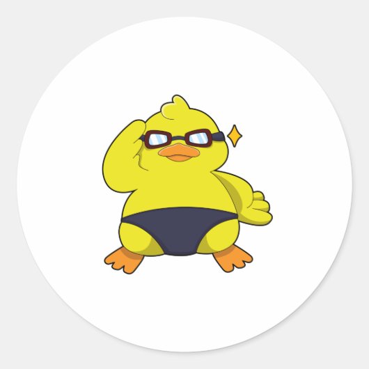 Duck with Sunglasses Ronde Sticker (Voorkant)