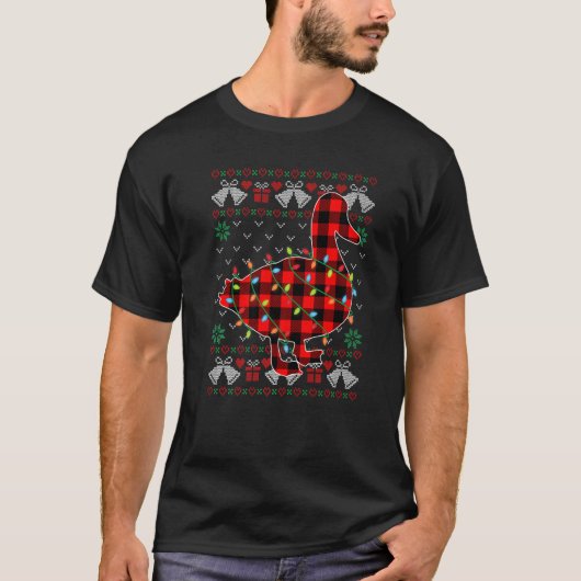 Duck Xmas licht lights lelijke kerstkeuken T-shirt (Voorkant)