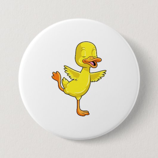 Duck Yoga Fitness on a Lega Ronde Button 7,6 Cm (Voorkant)