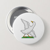 Duck Yoga Meditation Fitness Ronde Button 7,6 Cm (Voorkant /achterkant)