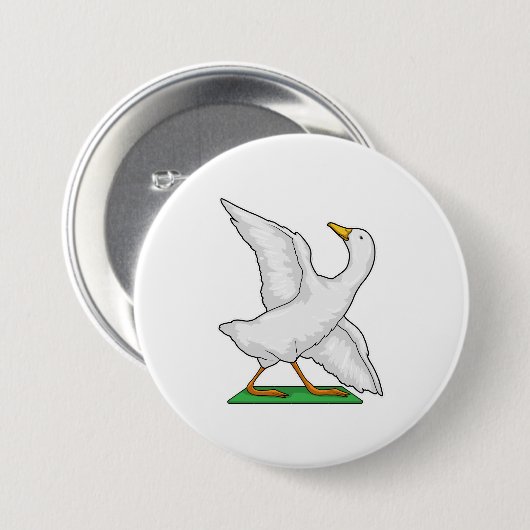 Duck Yoga Meditation Fitness Ronde Button 7,6 Cm (Voorkant /achterkant)