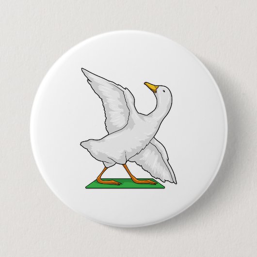 Duck Yoga Meditation Fitness Ronde Button 7,6 Cm (Voorkant)