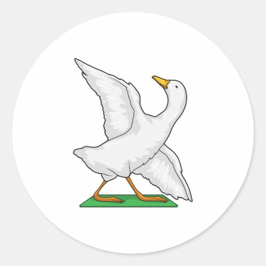 Duck Yoga Meditation Fitness Ronde Sticker (Voorkant)