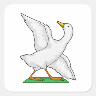 Duck Yoga Meditation Fitness Vierkante Sticker