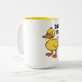 Duck You Duck Wordplay Tweekleurige Koffiemok (Voorkant links)