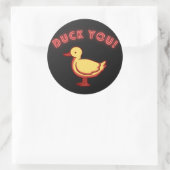 Duck You grappige party sticker (Tas)