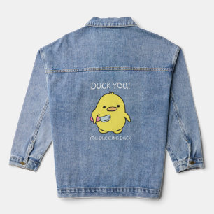 Duck you, je eendje grappig denim jacket