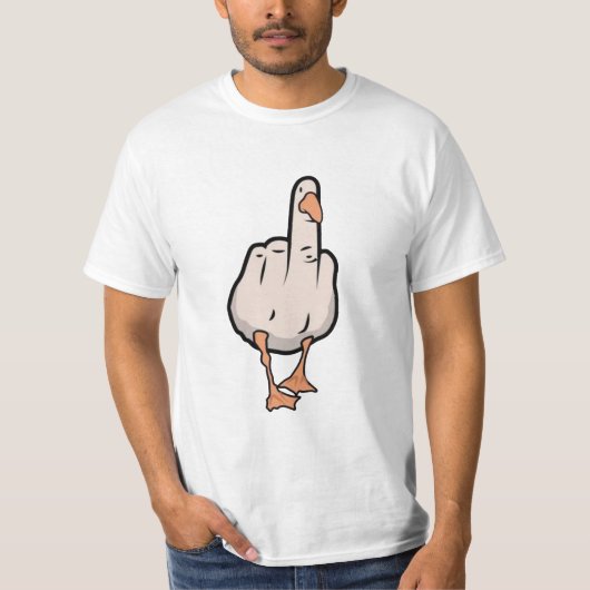 Duck You, Middle Finger Stijl T-shirt (Voorkant)