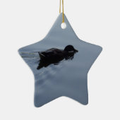 Duck zwemmen in Lake, Natuur Bird Wildlife Blue Keramisch Ornament (Rechts)