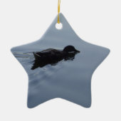 Duck zwemmen in Lake, Natuur Bird Wildlife Blue Keramisch Ornament (Voorkant)