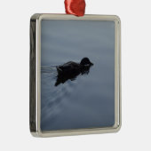 Duck zwemmen in Lake, Natuur Bird Wildlife Blue Metalen Ornament (Rechts)