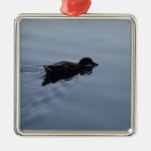 Duck zwemmen in Lake, Natuur Bird Wildlife Blue Metalen Ornament (Voorkant)