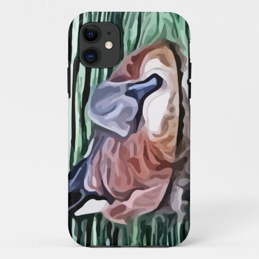 Duck zwemt in waterschilderij Case-Mate iPhone case (Achterkant)