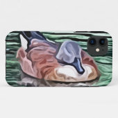 Duck zwemt in waterschilderij Case-Mate iPhone case (Achterkant (horizontaal))