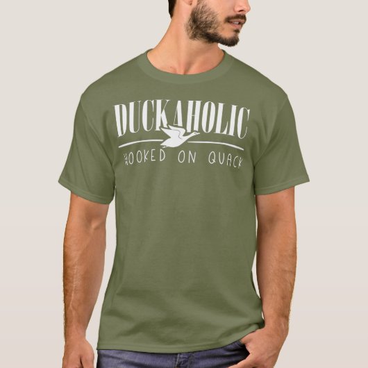 Duckaholic Funny Duck Silhouette Hooked on Quack T-shirt (Voorkant)