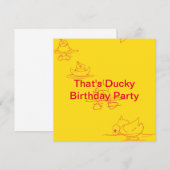 Duckie Birthday Invitation Kaart (Voorkant / Achterkant)