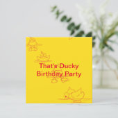 Duckie Birthday Invitation Kaart (Staand voorkant)
