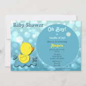 Duckie Bubbles Baby shower Uitnodiging (Voorkant)