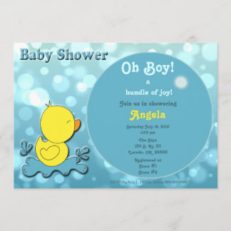 Duckie Bubbles Baby shower Uitnodiging