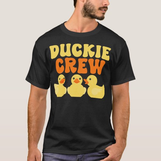 Duckie Crew Funny Yellow Rubber Duck Cute Animal L T-shirt (Voorkant)
