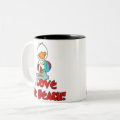 Duckie Love the Beach Tweekleurige Koffiemok (Voorkant links)