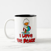Duckie Love the Beach Tweekleurige Koffiemok (Links)