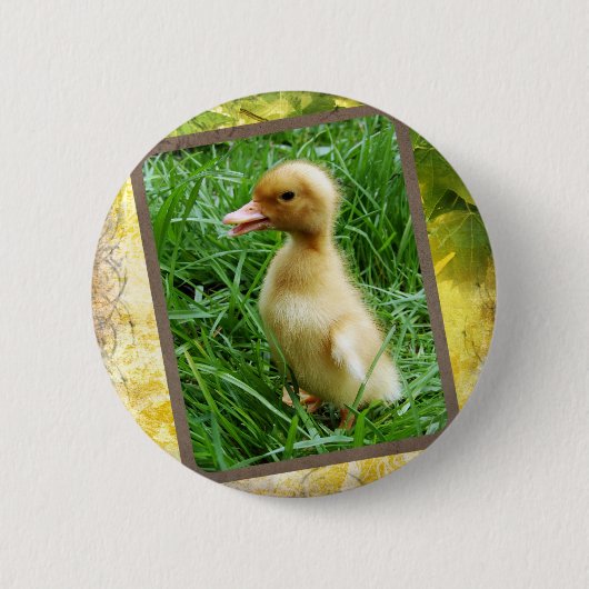 Ducking in de gras ronde button 5,7 cm (Voorkant)