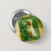 Ducking in de gras ronde button 5,7 cm (Voorkant /achterkant)