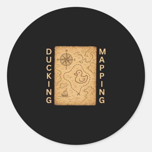 Ducking Mapping Cruise Ducks Comp Nautical Chart F Ronde Sticker (Voorkant)